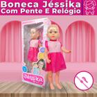 Boneca Infantil Plástico Grande Jéssika Com Acessórios 57 Cm Brinquedo Meninas