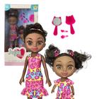 Boneca Juju Mommy Mamãe E Filhinha Negra Com Acessórios Infantil Brinquedo Crianças Casinha - Anjo