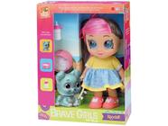 Boneca Kendall com cachorrinho Brave Girls com Acessórios olho glitter 0766 - Bee Toys