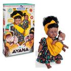 Boneca Mãe E Filha Negra Africana Em Vinil 40Cm Menina Ayana