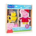 Boneca magnética de madeira Peppa Pig com 26 peças de brinquedos TCG