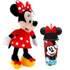 Boneca Minnie de Pelúcia 45cm 3 falas em Português Disney + Copo com Orelhas