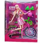 Boneca Musical C/ Bicicleta + Acessórios Tipo Barbie