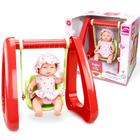 Boneca na Balaço Bebê no Parquinho 20cm Vinil Reborn Baby em Vinil Articulada