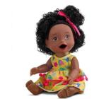 Boneca Negra Bebe Brinquedo Menina Primeira Papinha C/Fralda