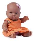 Boneca Nenequinha Negra 21,5cm C/ Vestido Laranja-super Toys