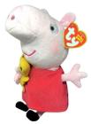Boneca Pelúcia Pequena Ty Beanie Babies Porca Peppa Pig Tradicional 19 cm - Irmã Do George Pig - Dtc
