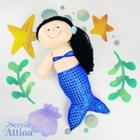 Boneca Pequena Sereia em paetê para crianças/kids (Little Mermaid)