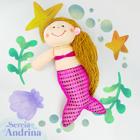 Boneca Pequena Sereia em paetê para crianças/kids (Little Mermaid)