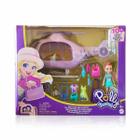 Boneca Polly Pocket Com Helicóptero De Aventura Lila Mattel