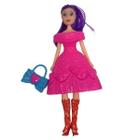 Boneca Pretty Girl Troca Roupa Óculos Bolsa brinquedo 8 Pçs - Filó Modas