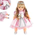 Boneca Princesa com Tiara Lindo Vestido Cheio de Detalhes
