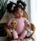 Boneca Reborn BABESIDE Daisy Black Girl 50 cm com roupas