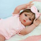 Boneca Reborn Baby Doll SCOM Lifelike Lucy 45 cm com roupas e acessórios.