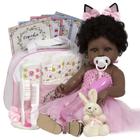 Boneca Reborn Bailarina Coelhinha Negra Princesa Fofinha - Cegonha Reborn Dolls