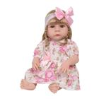 Boneca Reborn Bebê Loira Vestido Florido Kit 13 Acessórios - Cegonha Reborn Dolls