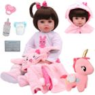 Boneca Reborn Bebê Realista Menina 100% Silicone Com Pelúcia - New Happy