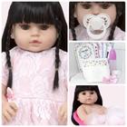 Boneca Bebê Reborn Ruiva Isabella Enxoval Rosa Corpo de Silicone Realista  52cm - MUNDO KIDS