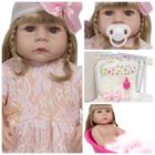 Boneca Reborn De Silicone Loira Cabelo Comprido Pode Banho - Cegonha Reborn Dolls