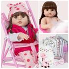 Boneca Reborn Girafa Barata Enxoval Com Carrinho Dobrável - Cegonha Reborn Dolls