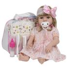 Boneca Reborn Grande 46cm Vestido Renda Vários Acessórios - Cegonha Reborn Dolls