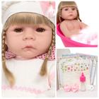 Boneca Reborn Loira Linda 100% Silicone 46cm Pode Dar Banho - Cegonha Reborn Dolls