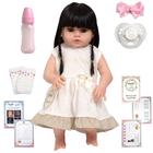 Boneca Reborn Morena Olho Castanho 46cm Completa + Itens - Cegonha Reborn Dolls