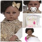 Boneca Reborn Negra 100% Vinil Siliconado Roupa De Oncinha - Cegonha Reborn Dolls