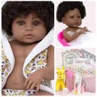 Boneca Reborn Negra Girafinha Saída de Banho Corpo Silicone - Cegonha Reborn Dolls