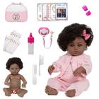 Boneca Reborn Negra Princesa Pode Dar Banho Kit 21 Itens - Cegonha Reborn Dolls