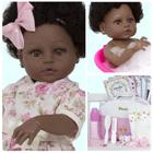 Boneca Reborn Negra Recém Nascida Enxoval Completo 20 Itens - Cegonha Reborn Dolls