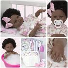 Boneca Reborn Negra Silicone Realista 13 Itens Pode Banho - Cegonha Reborn Dolls