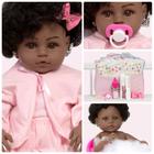 Boneca Reborn Preta Recém Nascida Pagão Rosa 21 Itens Barata - Cegonha Reborn Dolls