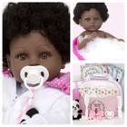 Boneca Reborn Pretinha Panda Corpo de Vinil Com Acessórios - Cegonha Reborn Dolls