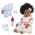 Boneca Reborn Realista Negra 46cm Kit Acessórios Pode Banho - Cegonha Reborn Dolls