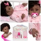 Boneca Reborn Realista Negra Cabelo Cacheado Linda Completa - Cegonha Reborn Dolls