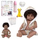 Boneca Reborn Recém Nascida Negra Girafa Princesa Acessórios - Cegonha Reborn Dolls