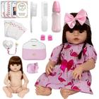 Boneca Reborn Vestido Flamingo Recem Nascida Pode Molhar - Cegonha Reborn Dolls