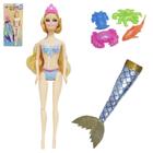 Boneca Sereia Com Tubarão + Acessórios 7 Peças