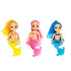 Boneca Sereia Pequena 12cm com Cauda Cabeça e Braços Articulados Kit com 3 Bonequinhas