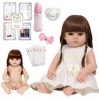 Boneca Tipo Reborn Grande Com Chupeta 13 Acessórios Infantil - Cegonha Reborn Dolls