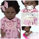 Boneca Tipo Reborn Princesa Negra Corpo de Silicone + Itens