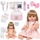 Boneca Tipo Reborn Valentina Loira 46cm Linda Vários Itens - Cegonha Reborn Dolls