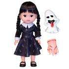 Boneca Wandinha Addams C/ Mãozinha E Fantasminha Brinquedo