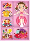 Bonecas de madeira magnética da TOYSTER Toy Pretend Play Set Inclui: 1 Boneca de Madeira com 30 ideias variadas de vestido de fantasia Não é uma boneca de papel comum Ótima ideia de presente para garotinhas 3+ (PZ550)