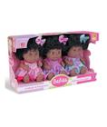 Bonecas Trigêmeas Super Fofas Negras Babies Bebes Expressões - Bee Toys