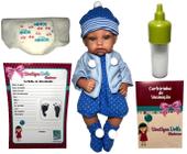 Boneco Bebê Reborn Real Realista Menino Recém Nascido E Acessórios Mamadeira Mágica - Super Toys