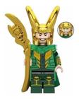 Boneco Blocos De Montar Loki Thor Capacete Ouro Brilhante
