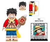 Boneco Blocos de Montar Luffy One Piece Modelo Smile