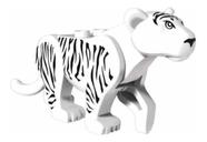 Boneco Blocos De Montar Tigre Branco Selva - Mega Block Toys